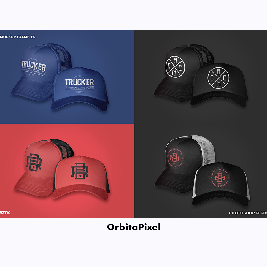 Mockup Gorra Trucker Sublimación 4K 100 Personalizables
